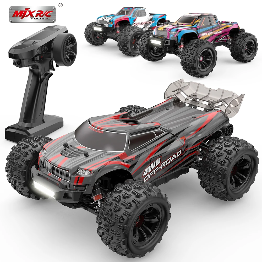 MJX Hyper Go 16208 16210 Remote Control 2.4G 1/16 Tanpa Sikat RC Kendaraan Mobil Hobi 68KMH Truk Off-Road Berkecepatan Tinggi