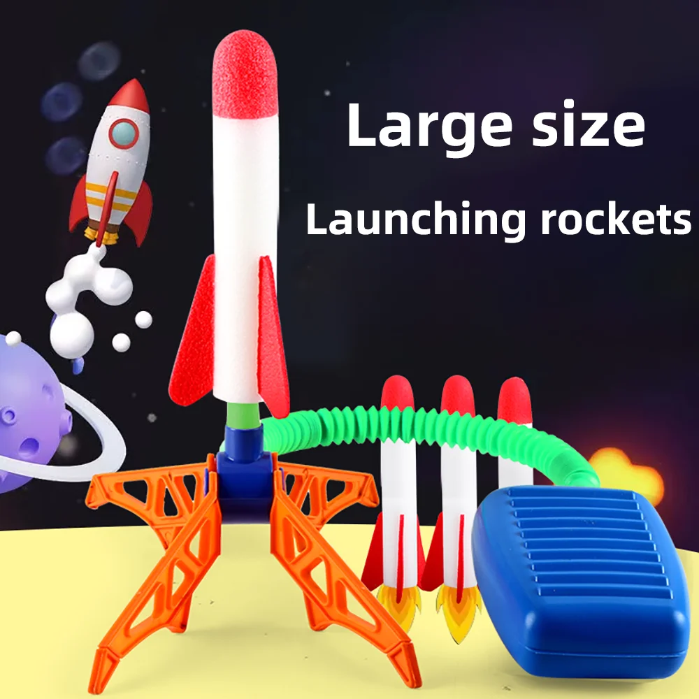 Lanzador de cohetes para niños, bomba de paso, potencia prensada por aire, juegos familiares al aire libre, Skyrocket, regalos de cumpleaños,