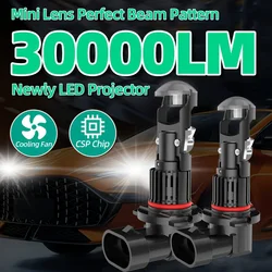 Mini Projector Lens H11 H9 H8 LED Car Headlight 26000LM 6500K CSP Chips Fog Light Bulb 12V 24V Easy Installation Canbus No Error