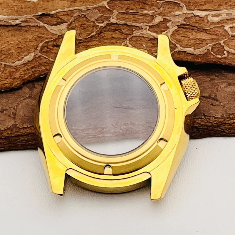 41mm Mod Gold Watch Case NH35 Case fit Seiko SKX007 SRPD for NH35 NH36 Watch Movement Transparent Back Case 20ATM Man Watch Case