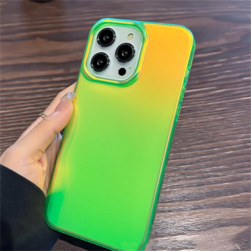 Colorful Phone Case Laser Matte Clear Silicone Soft Case For IPhone 14Pro Max 13 12 Transparent Shockproof Protective Back Cover