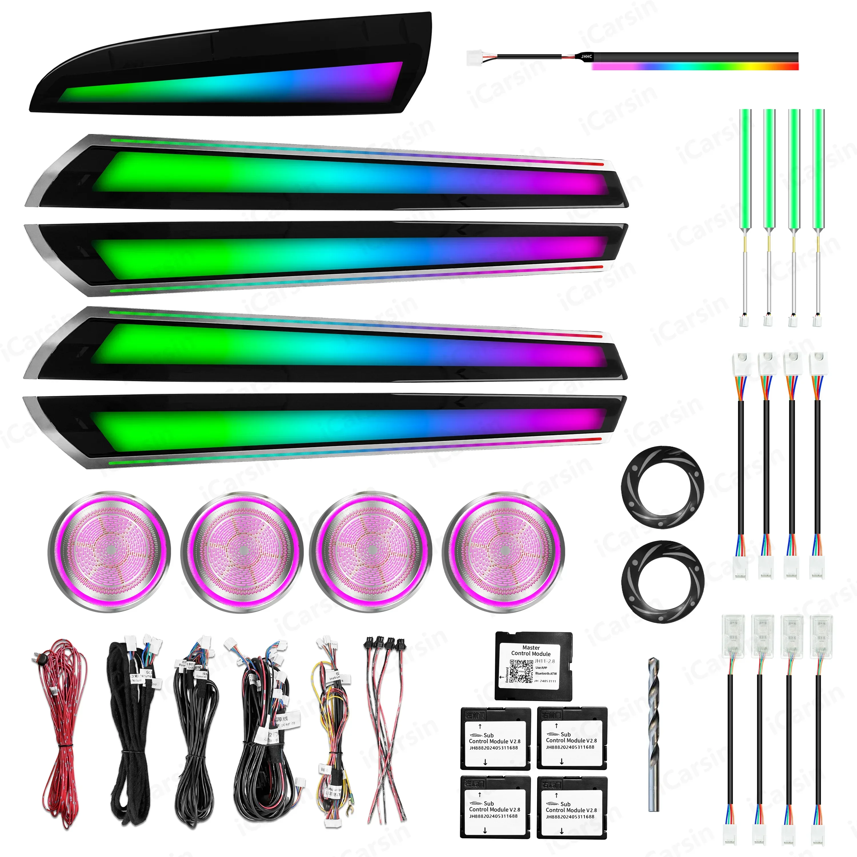 

ICarsin Upgrade 256 Colors Symphony Car Interior Ambient Lighting for X3 X4 F25 F26 2012-2017 Air Vent Strip Accessories