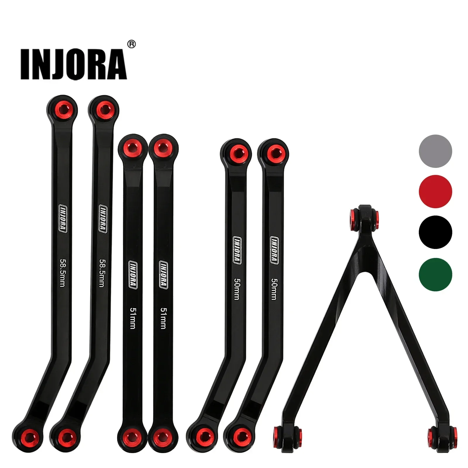 INJORA Aluminum High Clearance Chassis Links Set for RC Crawler Axial SCX24 AXI00001 C10 AXI00002 JEEP JLU Ford Bronco Base Camp