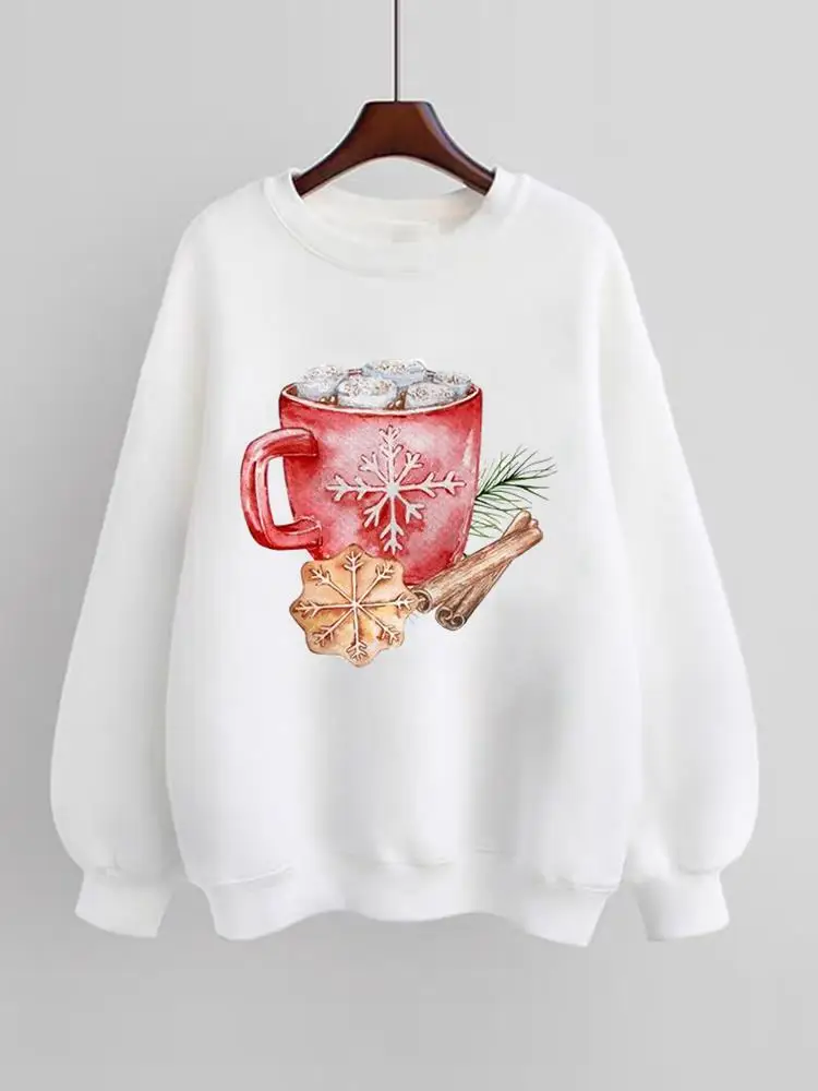 

Watercolor Winter Festival Christmas New Year Fashion Spring Winter Pullovers Women Fleece Print Female Graphic Sweatshirts