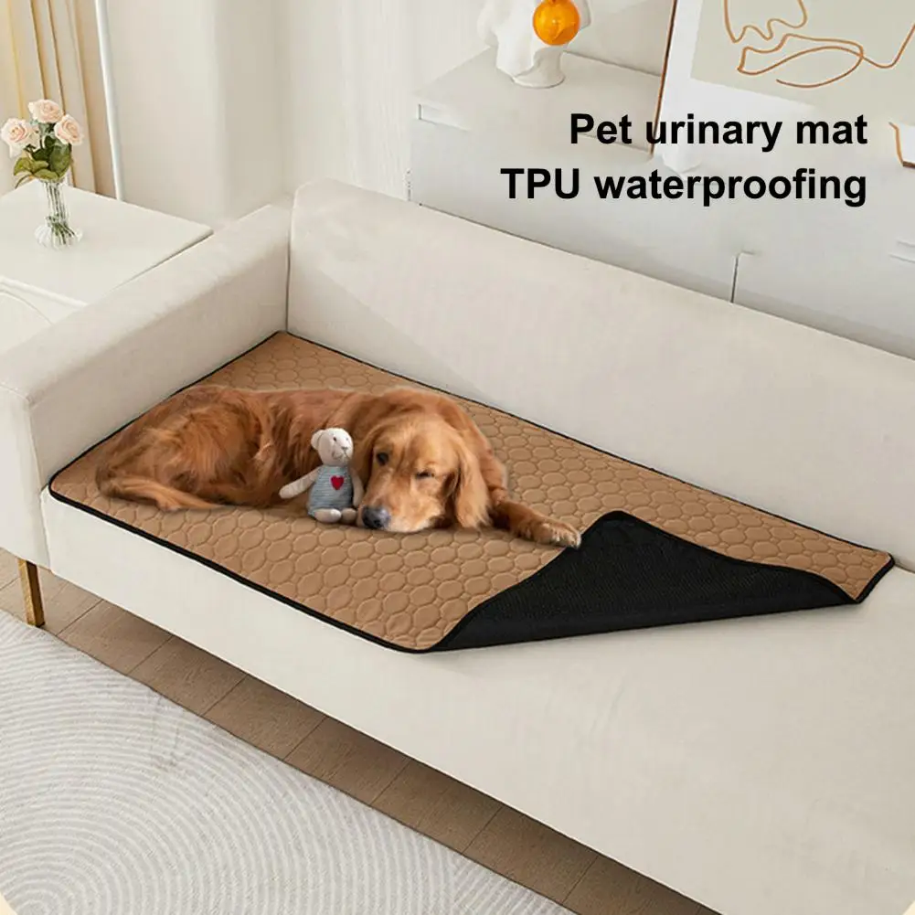 Waterproof Pet Mat Neat Seams Pet Pad Waterproof Pet Diaper Pad with Non-slip Bottom Reusable Absorbent Cat Mat for Urine