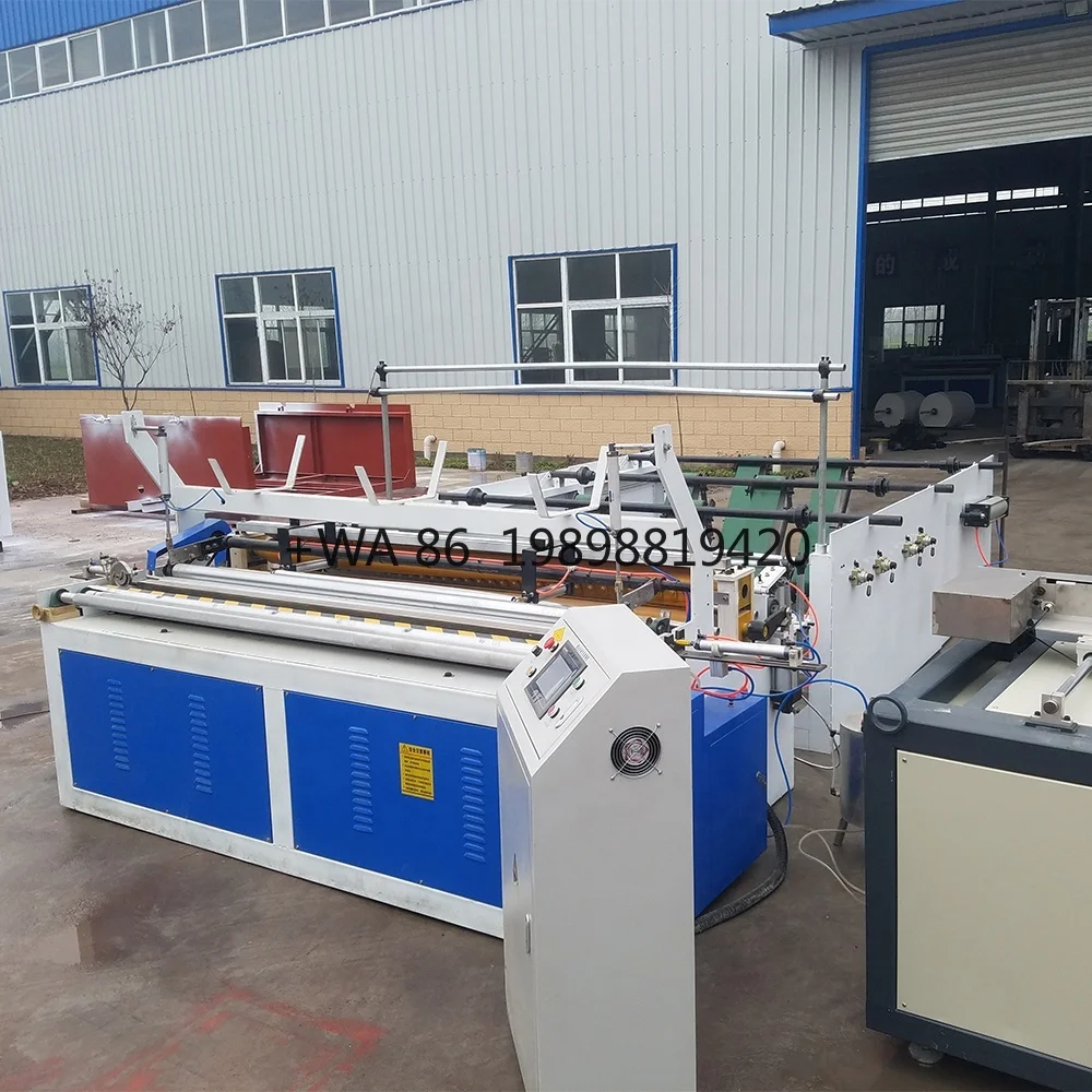 Máquina rebobinadora con precio barato, cortadora de rollos de papel higiénico pequeña