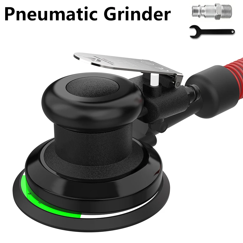 AOCKE R5G-X6 5inch Pneumatic Orbital Sander Air Polisher 125mm Air Vacuuming Eccentric 5mm Grinding Machine EU Connector