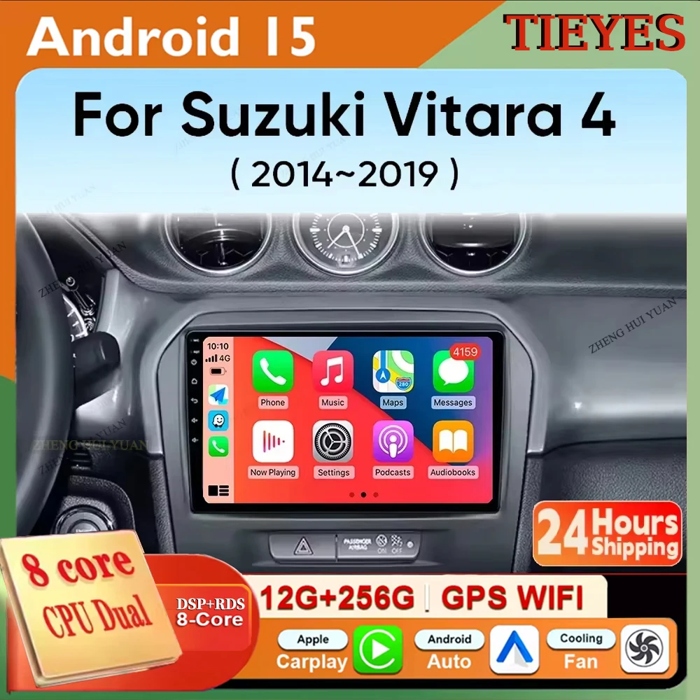 

Для Suzuki Vitara 2014-2019 Android 15 2K QLED CarPlay Автомобильный радиоприемник Мультимедийный видеоплеер GPS стерео головное устройство 4G WIFI