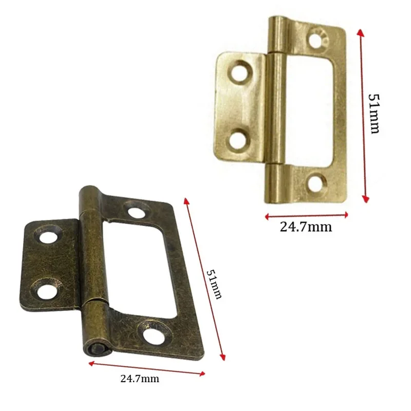 

10pcs Door Hinges Bifold Butt Cabinet Hinges Vintage Furniture Hardware Antique Door Hinge with Screws for Door Windows Cabinet