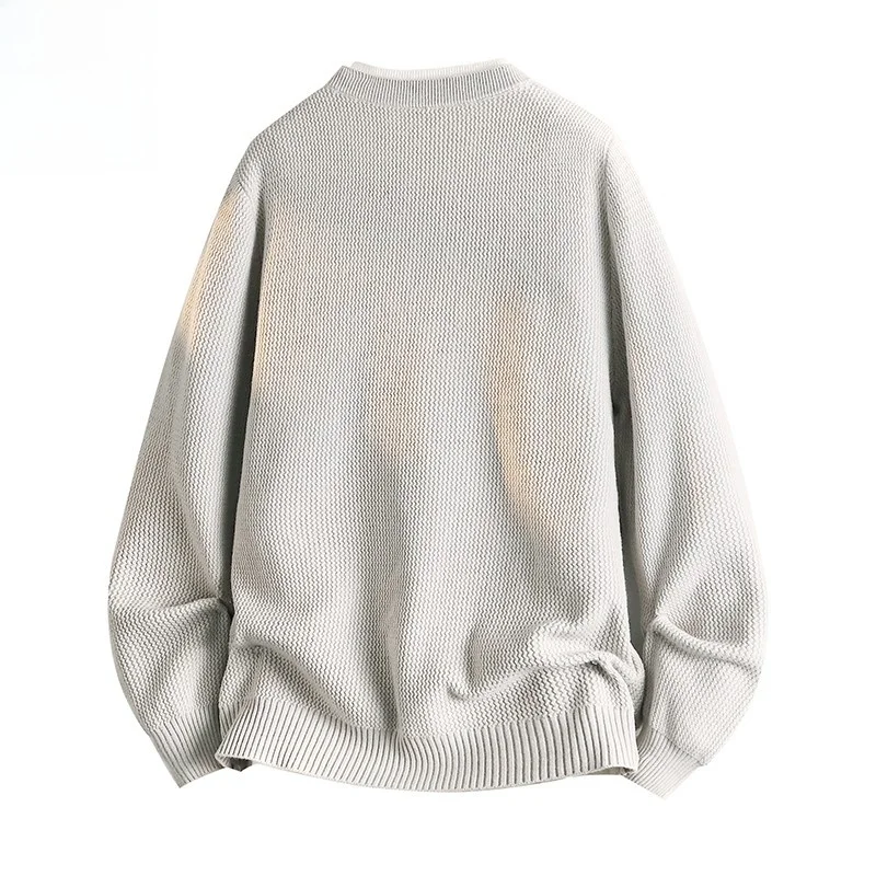 

Новый осенний мужской вязаный свитер круглый Ne Long Sve воротник-стойка Ретро Faion Нет глажки Удобный полиэстер ...