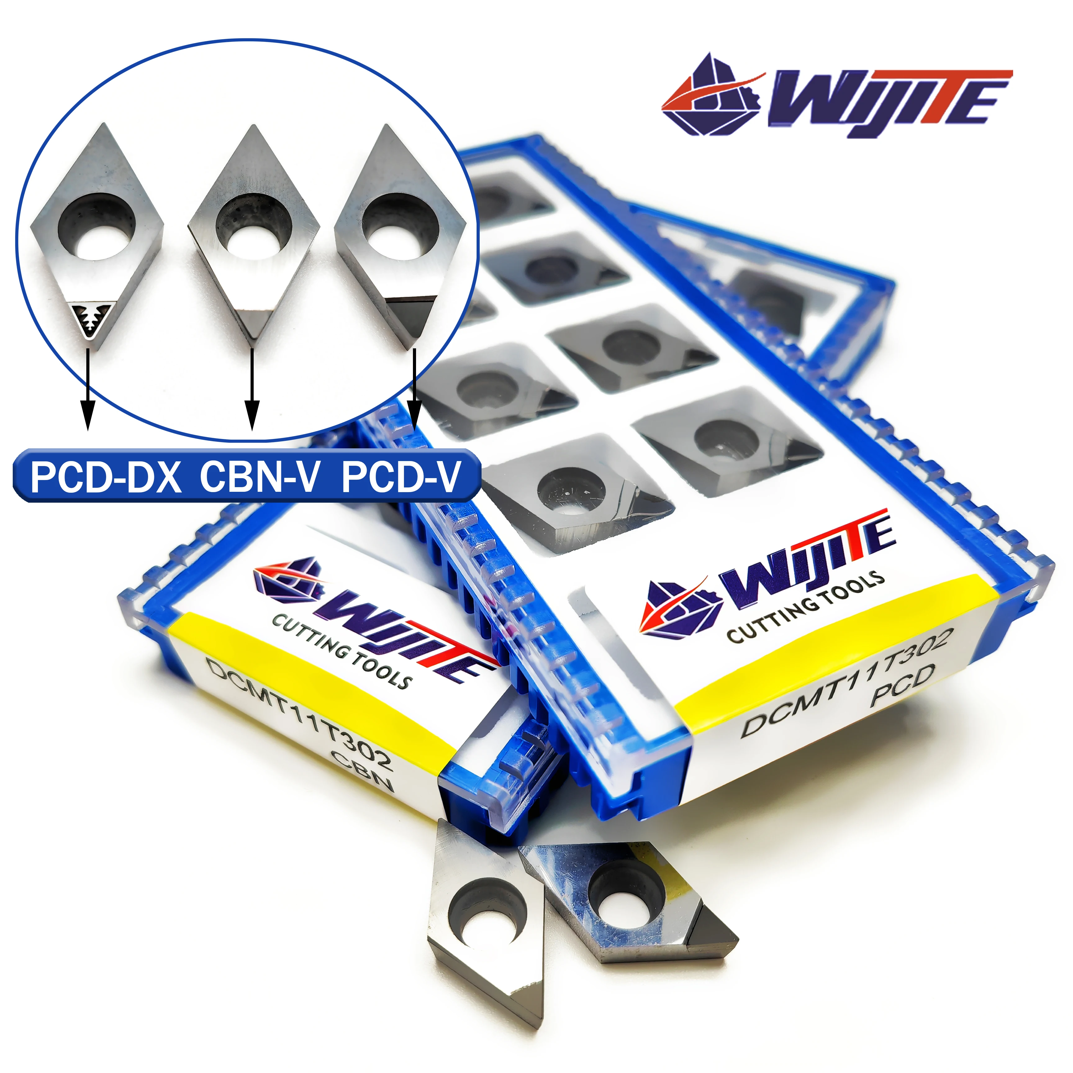 

PCD tools DCGT, DCMT, DCGW 0702 11T3 are used for aluminum and copper. CBN tools are used for machining hard steel and cast iron