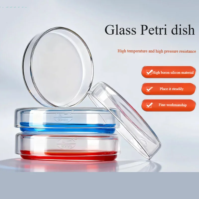 

10pcs High borosilicate glass culture dish thickened cell bacteria culture dish with lid and high temperature resistance