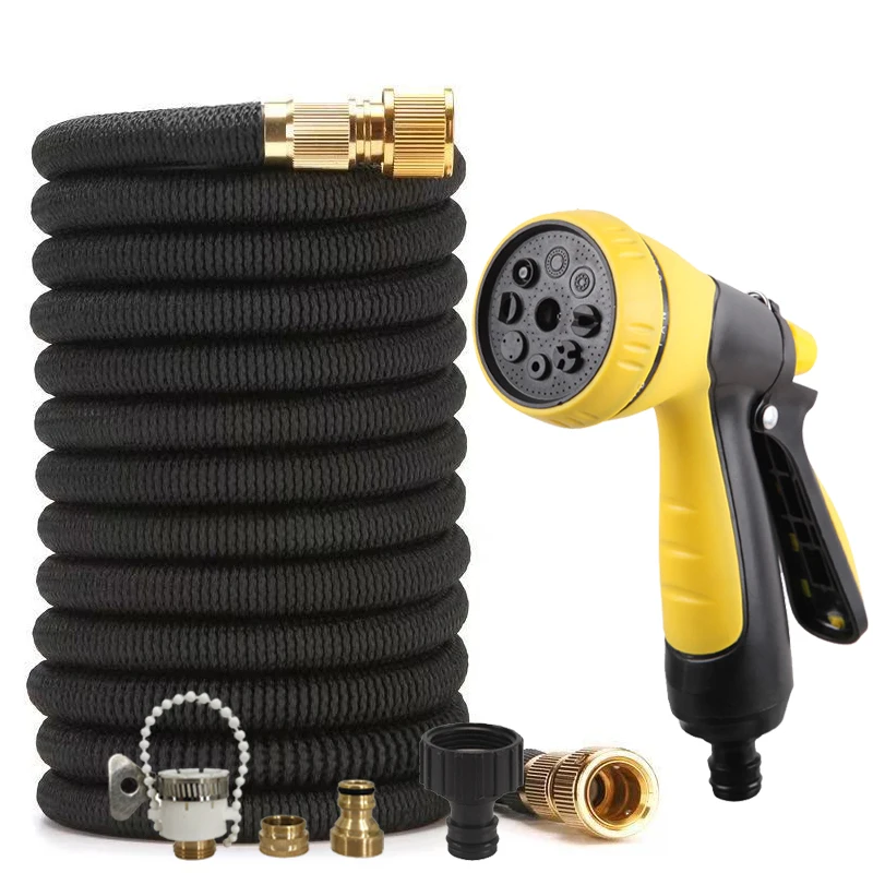 25-125FT Garden Watering 1/2 Hose, 8 Functions, Car Washing Water Gun, Gardening Water Pipe, Lawn Irrigation, Car Washing Tools