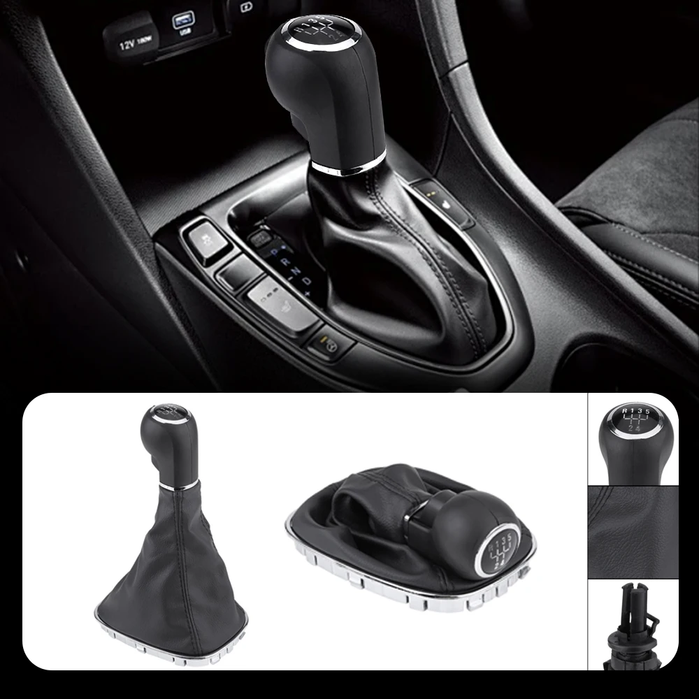 Speed Gear Shift Knob With Black Boot Cover Gaitor Collar For Opel Corsa D 009140093 1927646 Car Accessories