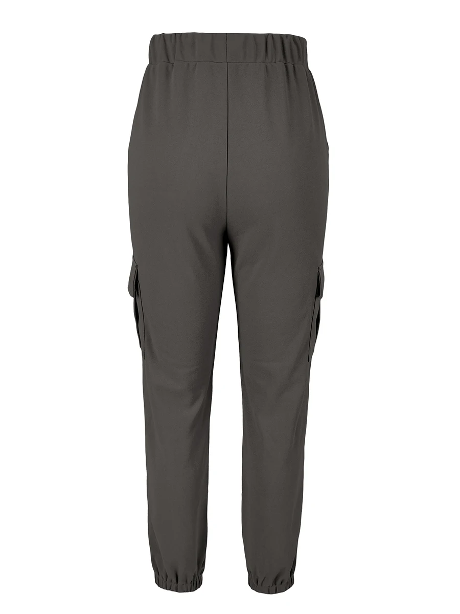 Damen Cargo-Hosen mit hohem Bund, Kordelzug, lockere Jogginghosen, lässige Streetwear, Workout-Sweathosen mit Taschen, sportliche Gym-Hosen – Detail 5