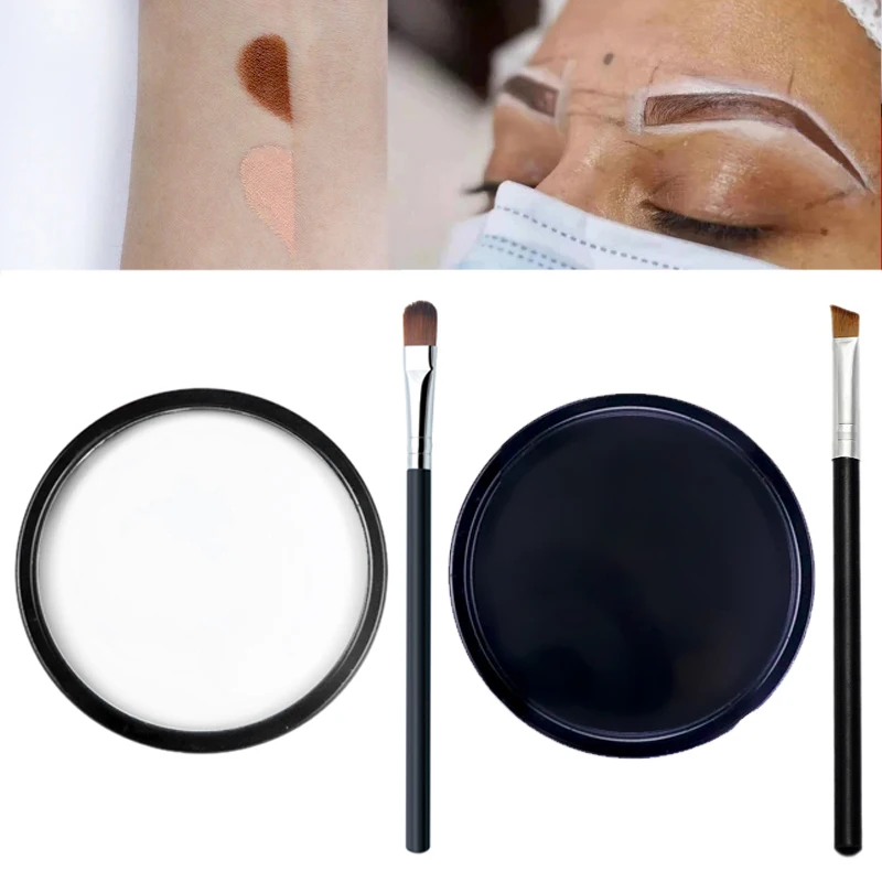 White Brown Red Black Mapping Paste Permanent Makeup Eyebrow Microblading Mapping Paste Eyebrow Shaping Brow Tattoo Brush 30g