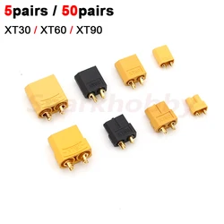 10PCS/5Pairs XT30 XT60 XT90 Male Female Bullet Connectors Plug For RC Lipo Battery Car FPV Drone Quadcopter Multicopter Boat DIY