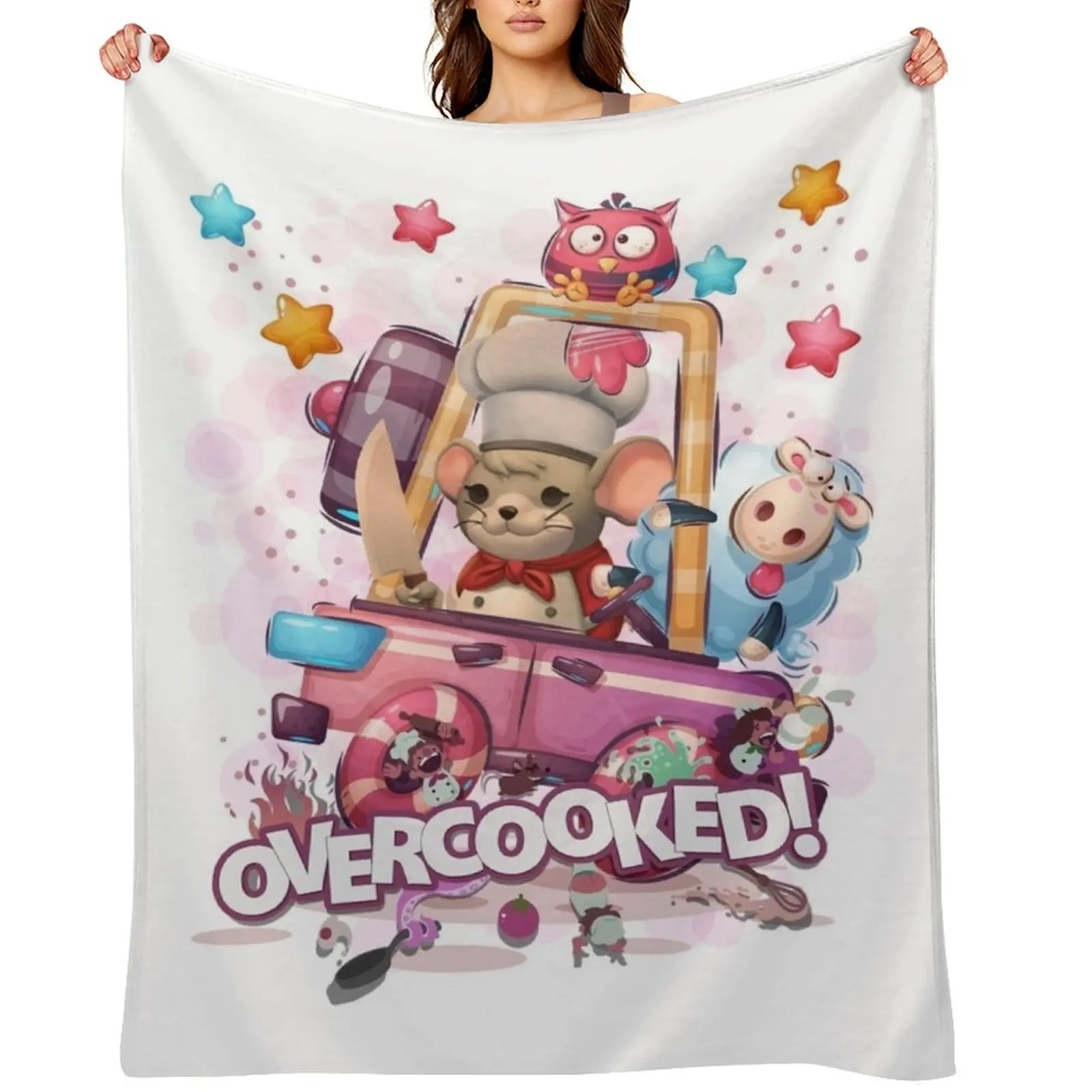 

Overcooked Chef MOUSE Throw Blanket Stuffeds Warm Extra Large Throw for babies Blankets