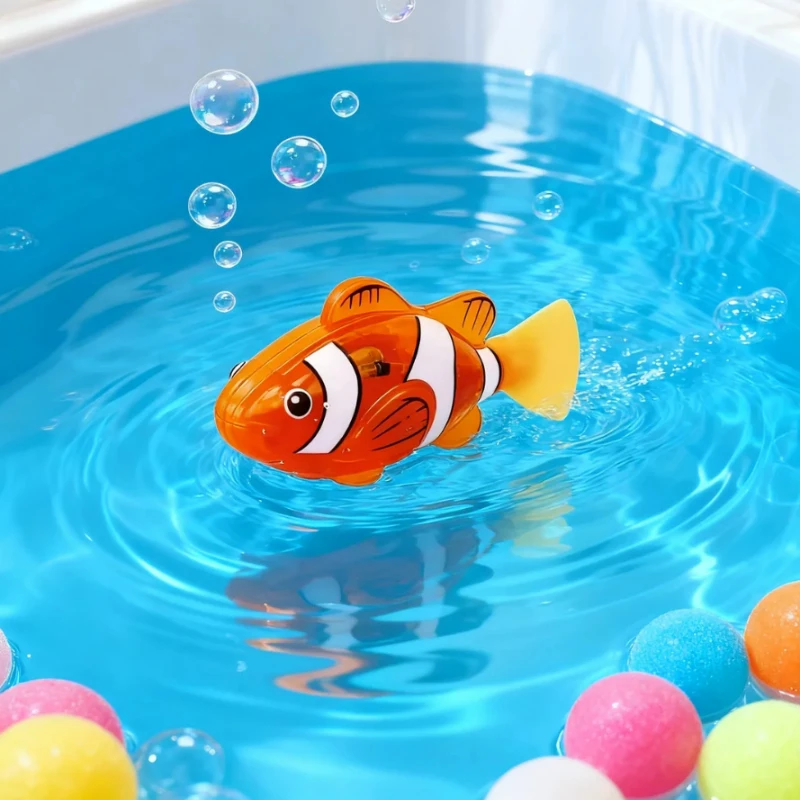 ​ ​ Интерактивная электрическая игрушка-рыба для кошек со светодиодной подсветкой, робот для плавания в воде, игрушка для домашних игр и упражнений для кошек и собак ​ ​