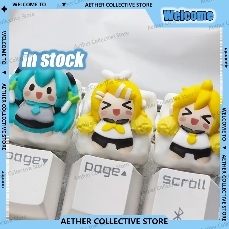 3d-初音ミク鏡音リンレンキーキャップメカニカルキーボードゲーム周辺機器デスクトップ装飾品ボーカロイド趣味愛好家のため