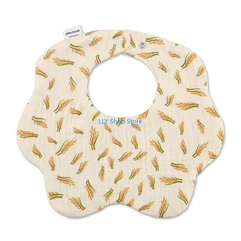 T8UD Cartoon Baby Bib Cotton Breathable Burp Cloth 360 Rotating Wrapping for Baby Girls Boys Eating and Drooling Gift Supplies