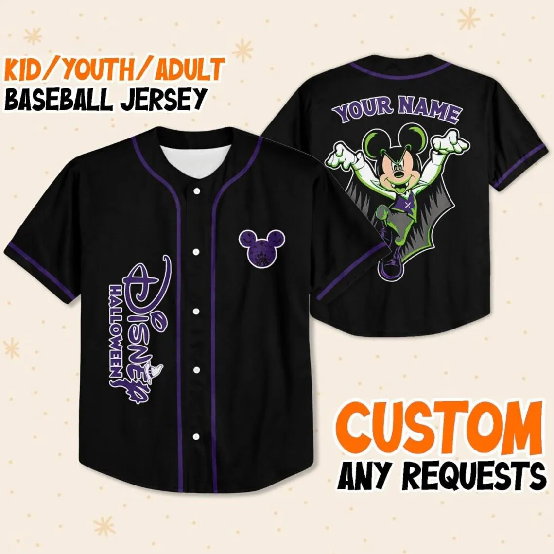 

Potdemiel Personalized Disney Minnie Mickey Baseball Jersey Children Teens Adult Jersey Minnie Mouse Jersey Collection Gift