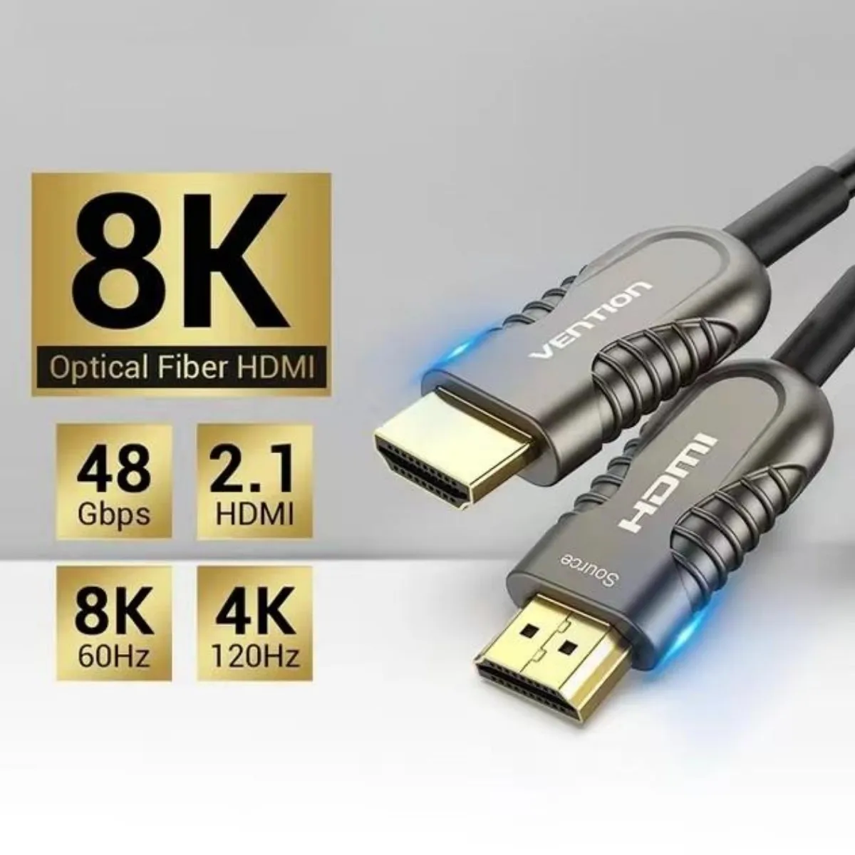 10M/15M Optical Fiber 8K 60Hz HDMI 2.1 Cable 48Gbps 4K 120Hz 144Hz eARC HDR HDCP 2.2 2.3 HDTV PS5 Blu-ray Xbox PC TV