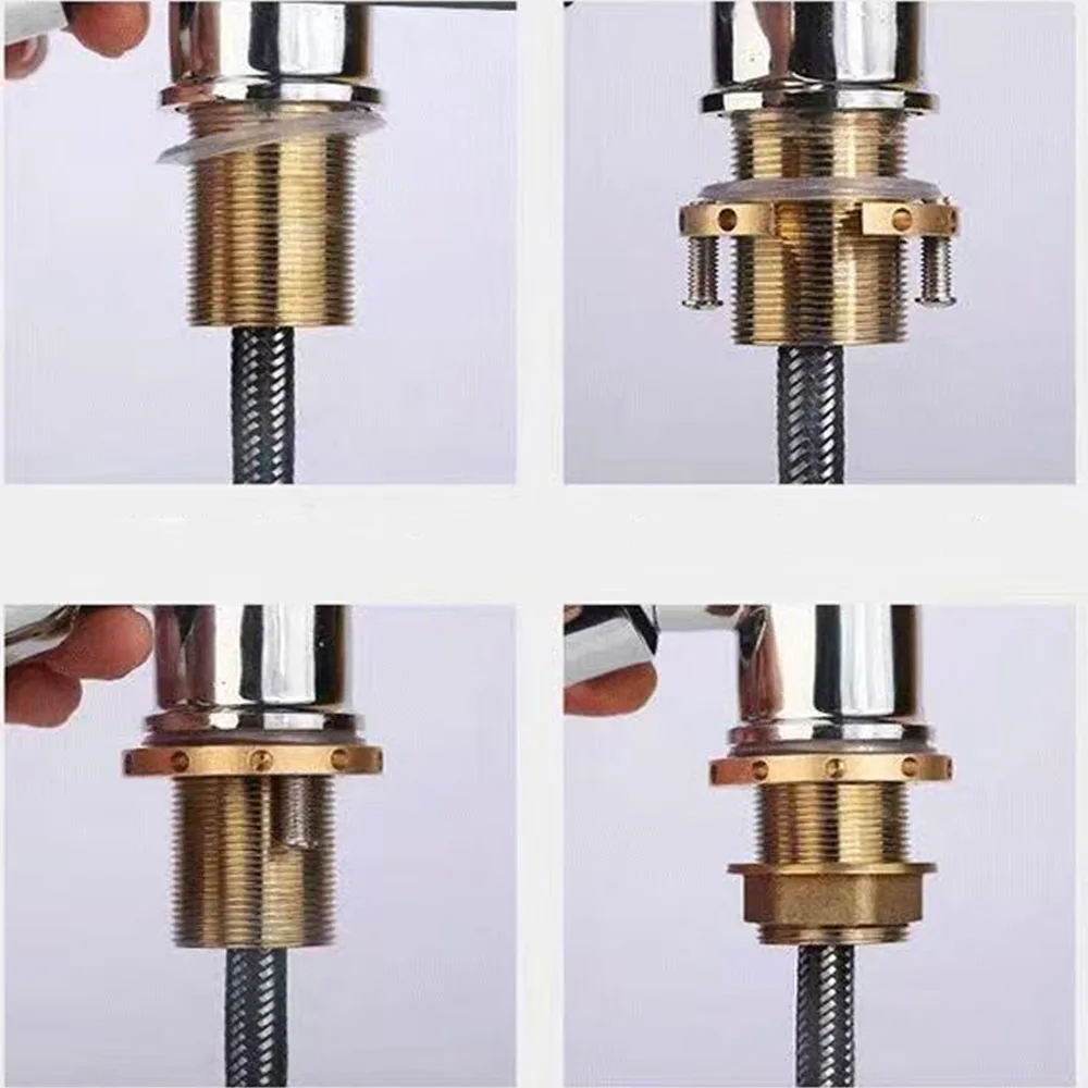 Aluminium Kitchen Fixing Fitting Kit Faucet C Type Anti-loosing Nut Cap Tap Wash Basin Fastening Circlip Washer Fixture Parts