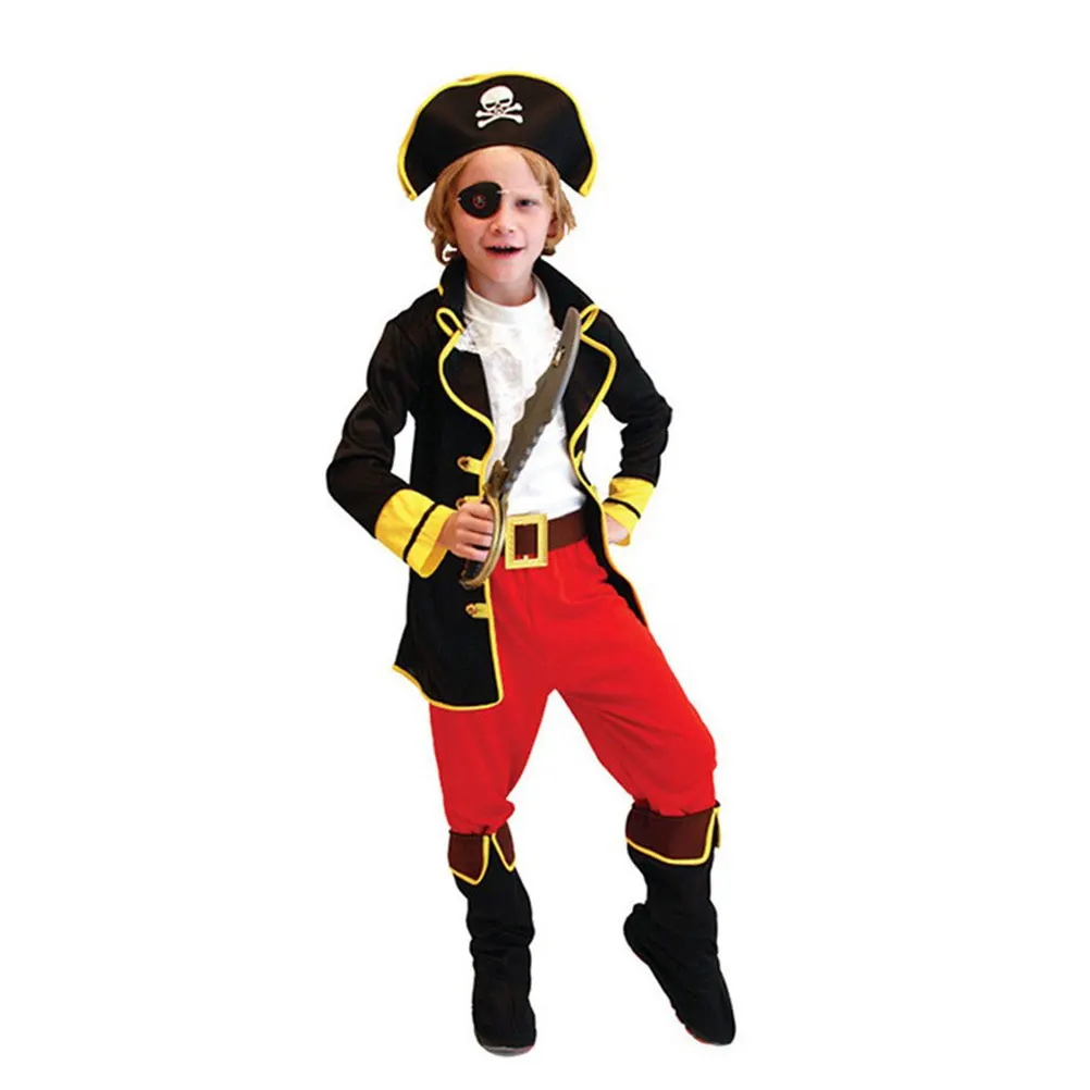 

1 set 1 Set Pirate Costume For Kids Halloween Party Cosplay Decorative Outdoor Props Xl Size Polyester Material Flexible Design