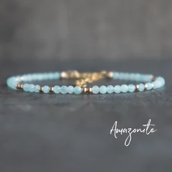 Amazonite Bracelet, Beaded Bracelet, Sterling Silver, Gold Filled Bracelet, Blue Gemstone Bracelet, Amazonite Jewelry Gifts
