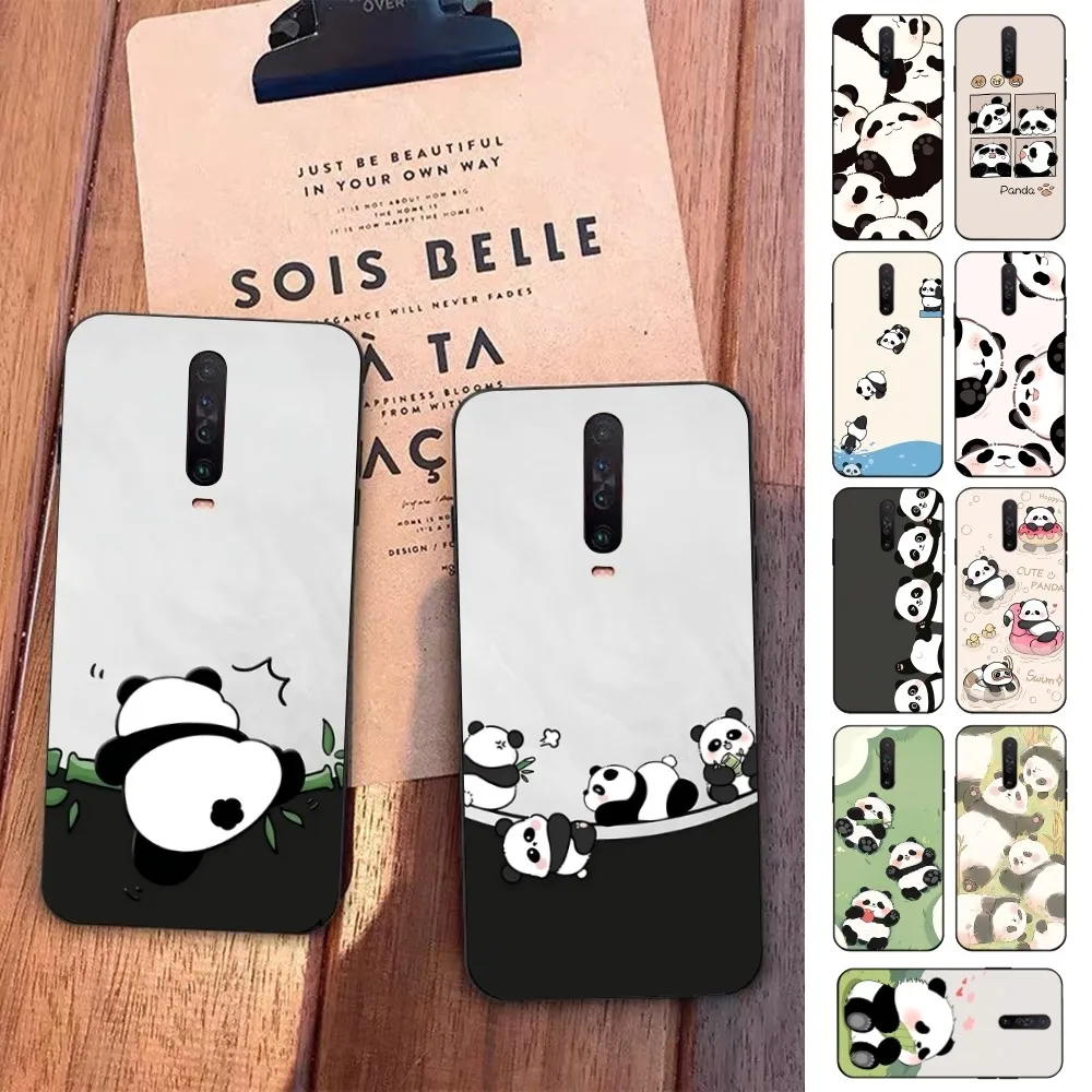 Anime Cute Panda Phone Case For Redmi 5 6 7 8 9 10 plus pro 6 7 8 9 A GO K20 K30 K40 pro plus F3 Fundas