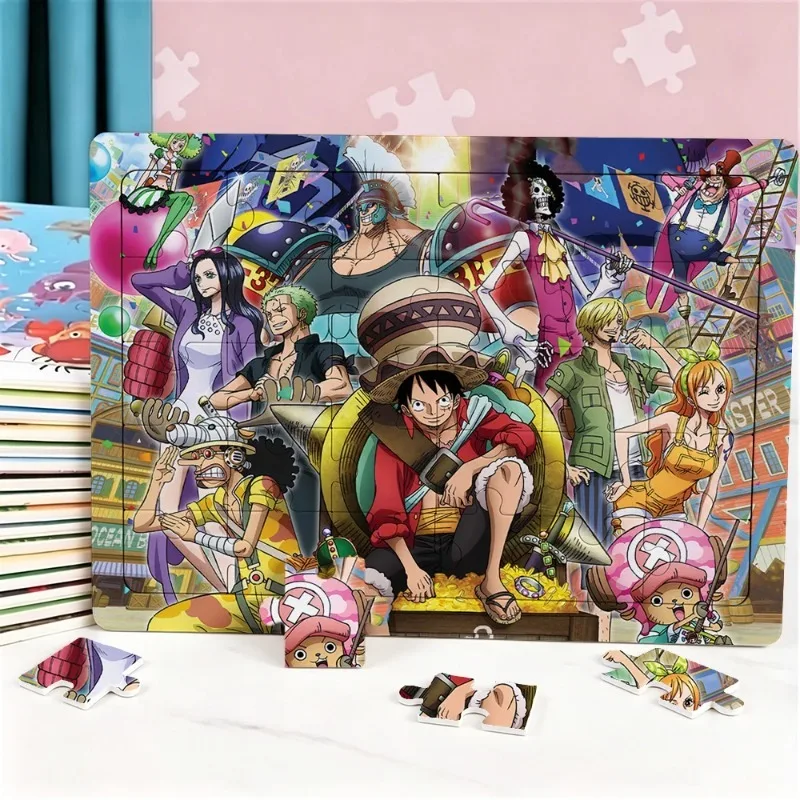 30pcs One Piece Puzzle Cartoon Anime Figure Assembling Puzzles Creativity Funny Home Party Simple Game Jigsaw Toys 2026