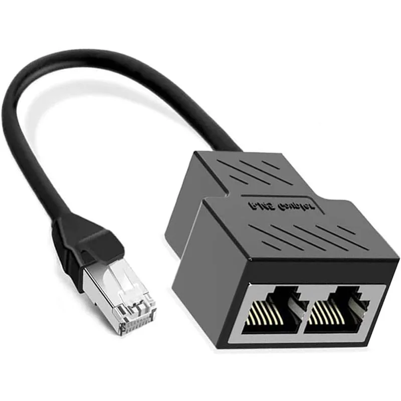 محول الفاصل، موصل شبكة USB 1 إلى 2، كابل توصيل تمديد مقبس إيثرنت مزدوج LAN مناسب لـ Cat5 Cat5e Cat6 Cat7