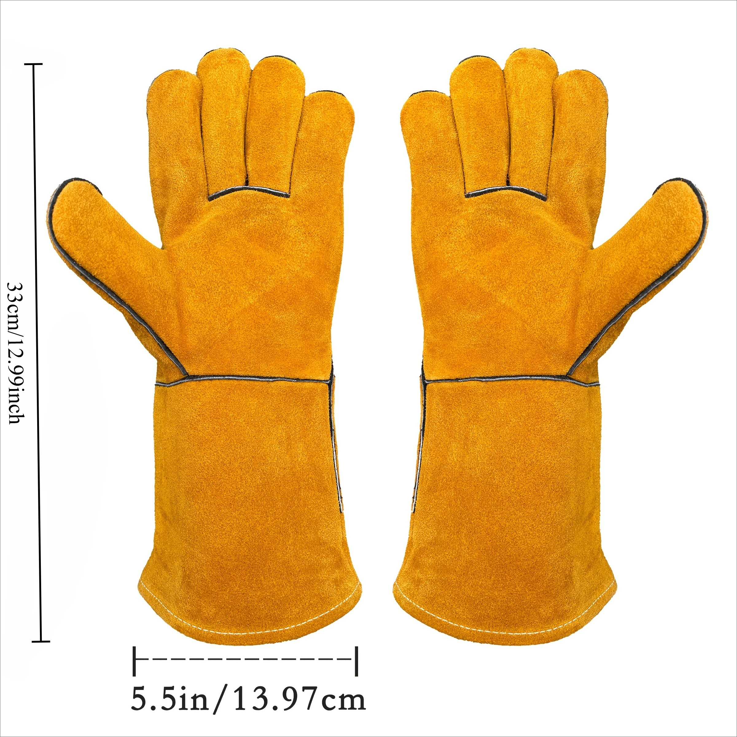 Stylish Protective Welding Gloves,Suitable for MIG, TIG, And Stick Welding, As Well As for Grilling, Fireplaces, Ovens, Furnaces