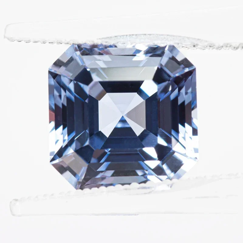 Top Lab Grown Sapphire Cornflower สีสแควร์ Asscher ตัด VVS1 Charms DIY อัญมณีทําวัสดุเลือก AGL ใบรับรอง