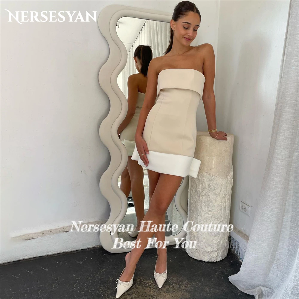 Nersesyan Light Champagne Formal Evening Dresses Draped Off Shoulder Bow Backless Prom Dress Sleeveless Graduation Party Gowns