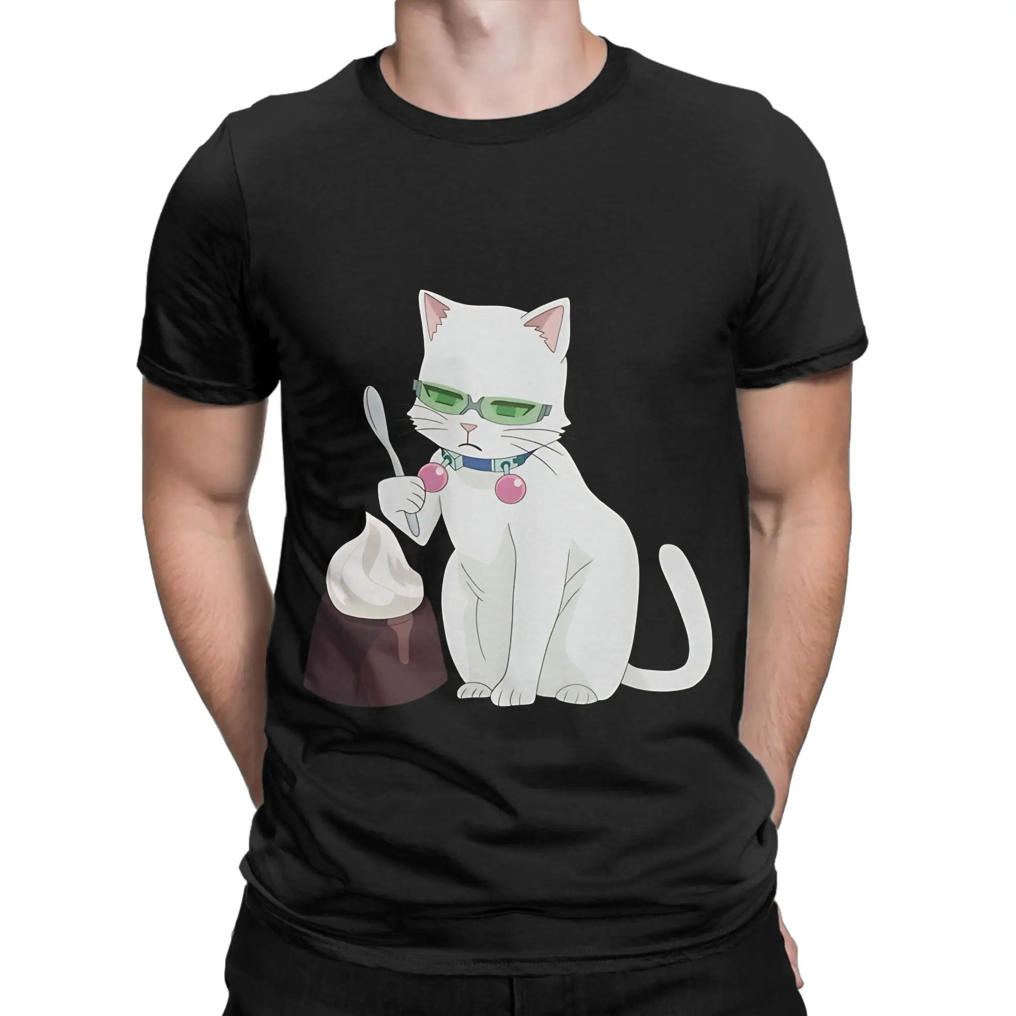 cat feat coffee jelly Classic Saiki Kusuo Graphic 100% Cotton T-Shirt Tees Tops For Men