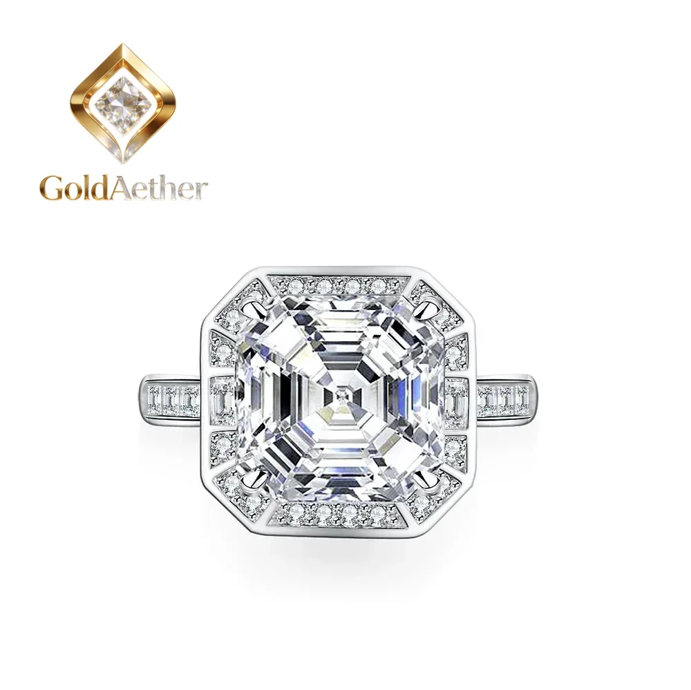

Кольцо GoldNouveau Platinum Pt950 Pagoda 5 CT с муассанитом D цвета, прошедшее тест на алмазном тестере, для женщин, элегантное