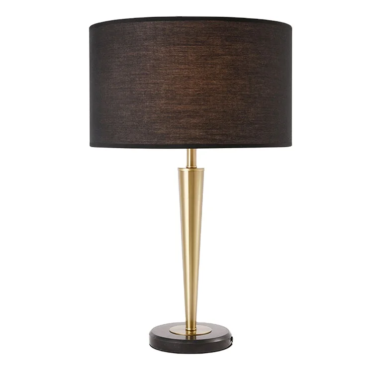 

Living room decorative metal table lamps with marble base fabric shade desk lamp nordic modern gold luxury table lamp for hotel