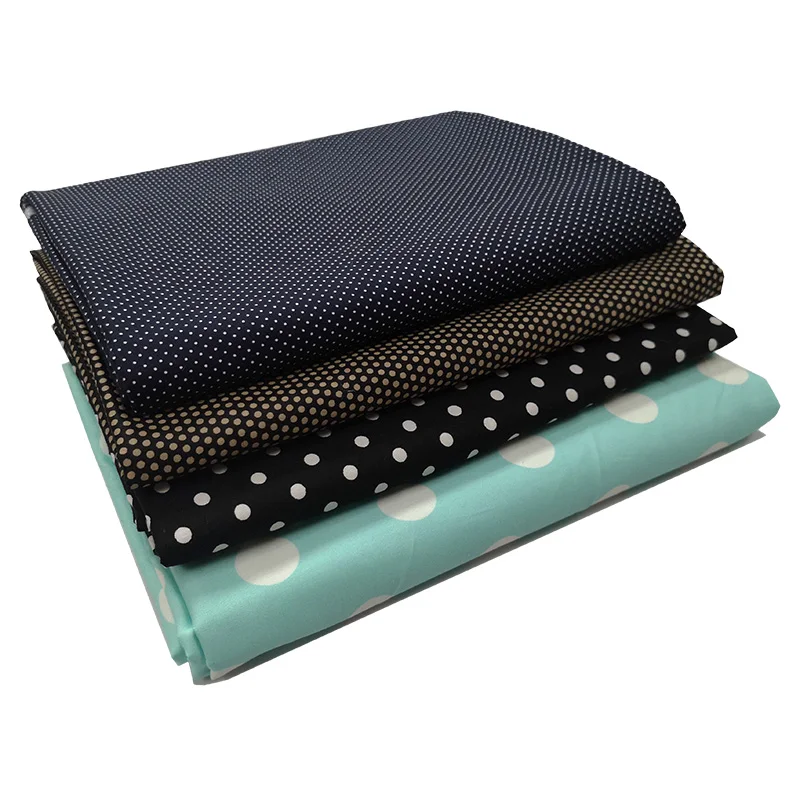 100% Cotton Printed Fabric Black White Polka Dot Soft Sheets Spring Summer Shirt for Dress Material Sewing Per Meter Wholesale