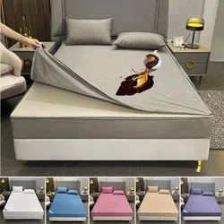 Juste de matelas imperméable entièrement fermée, 6 côtés, avec fermeture éclair, taille personnalisée, drap-housse, anti-poussière, anti-acariens