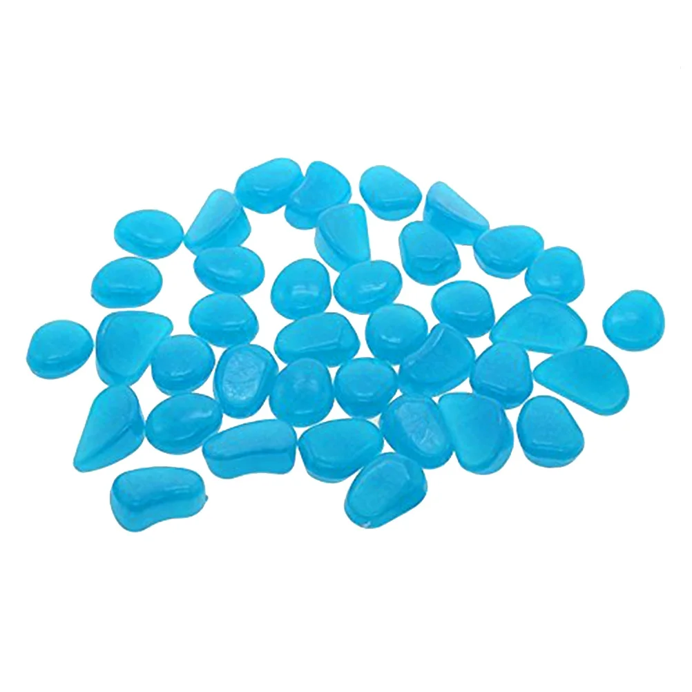 

100pcs Stones Luminous Decorative Artificial Resin Rocks for Aquarium Fish Tank Garden Pathway Colorful Pebbles