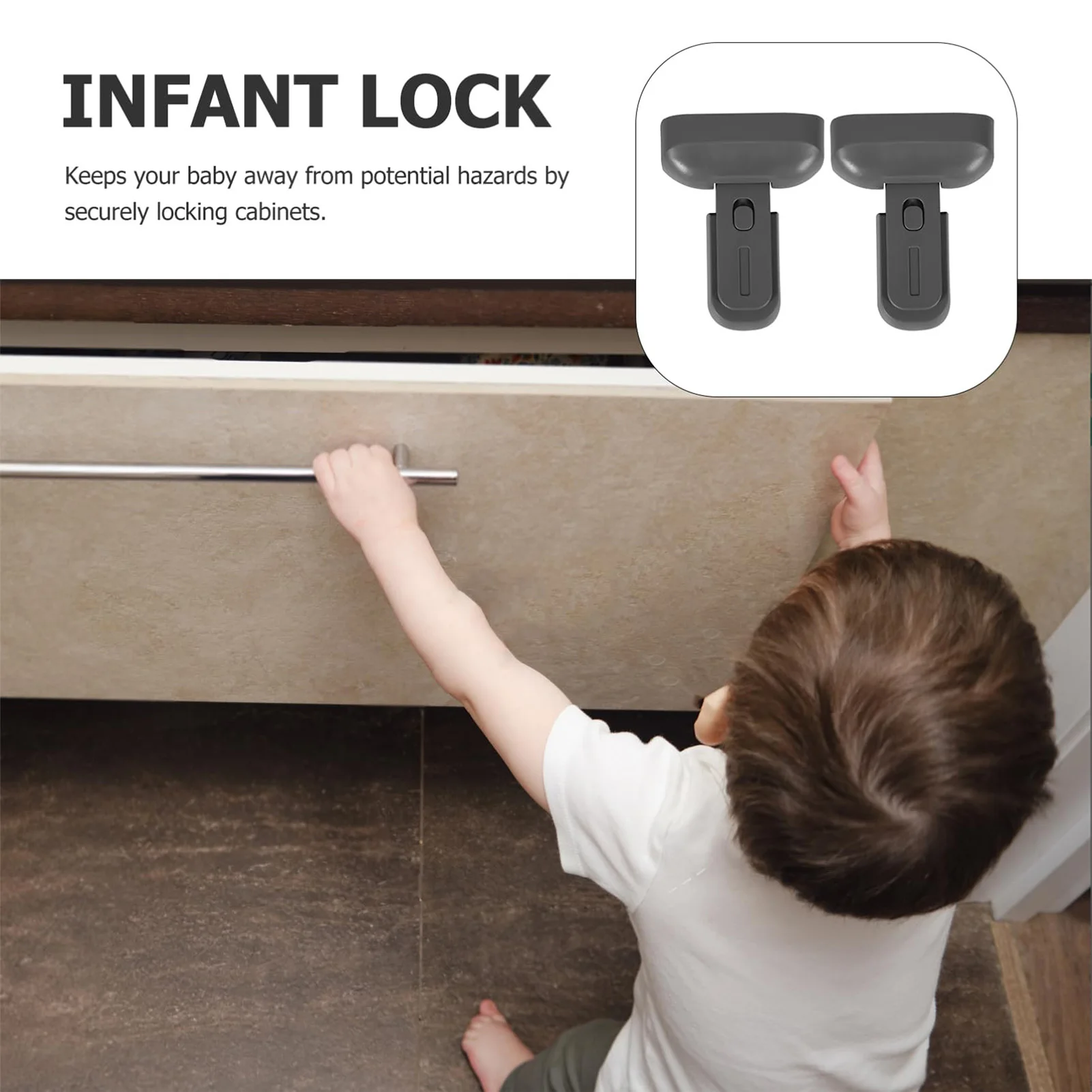 

Heavy Duty Protection Fridge Lock Universal Fit Baby Safety Protection Locks Suitable for Hotel Office Inside Door
