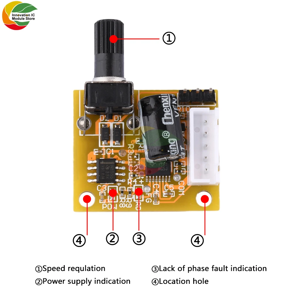 Dc5V-12V 15W Bldc 3-Phase Dc Brushless Hall-Less Motor Driver Module Dc Motor Governor Motor Driver Boards