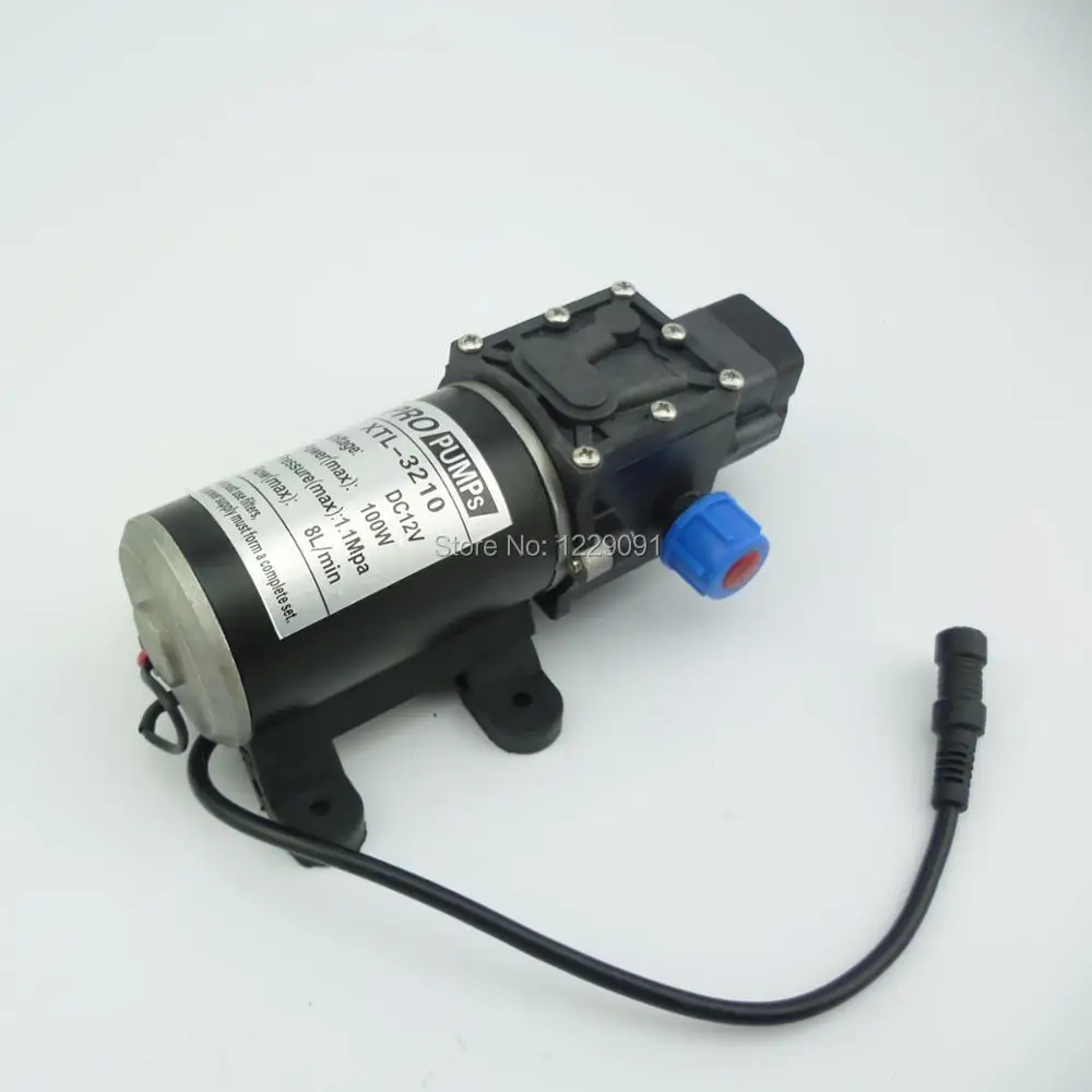 

DC Micro Electric Diaphragm Water Pump Automatic pressuer Switch 12V 100W 7bar 8L/min High Pressure