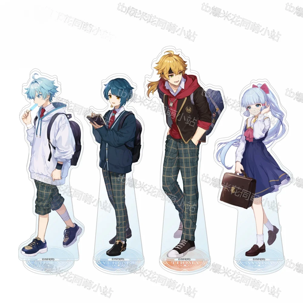 Game Genshin Impact Acrylic Stand Doll Anime Kamisato Ayaka Thoma Chongyun Xingqiu Figure Model Plate Cosplay Toy for Gift