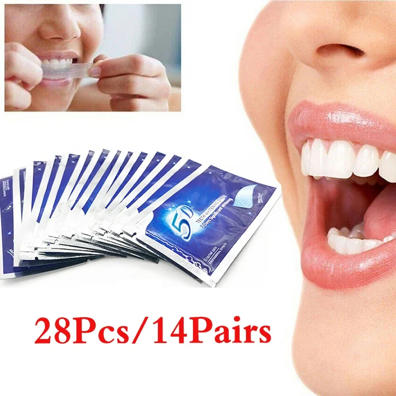 28 pz/set sbiancamento dei denti dentifricio secco sbiancante per denti Gel appiccicoso striscia sbiancante dentifricio per l'igiene orale ad alta elasticità