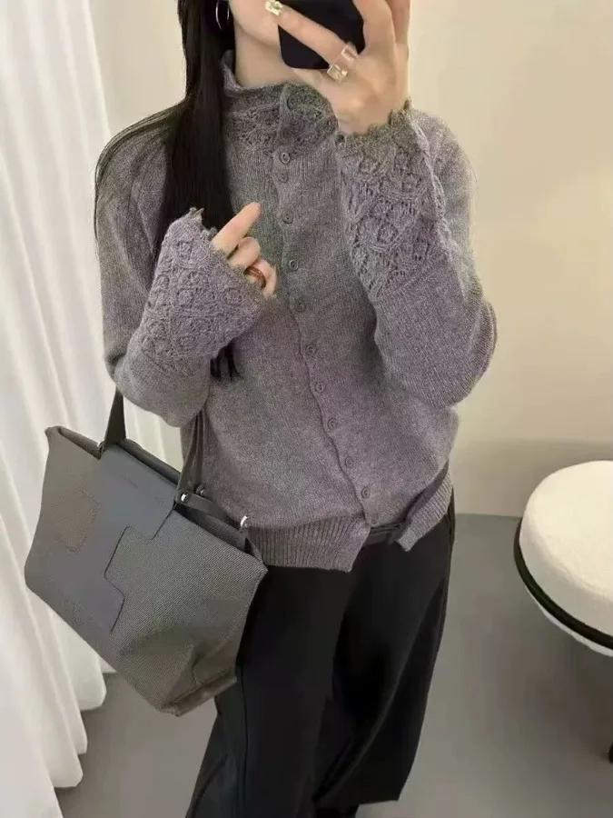 

Korean Sle Women's Thiened Loose Knitted Sweater f High Collar Autumn Winter Faionable Inner Wear Base irt