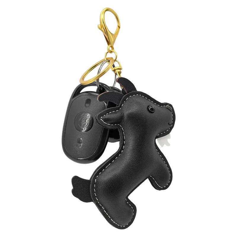 New Cute Sheep Key Ring Cow Leather Handbag Pendant Trendy Luggage Bag Accessories Lamb Car Keychain For Women and Men