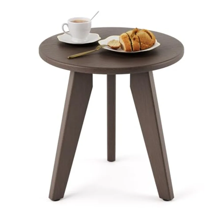 

Outdoor Side Table, HDPS Outdoor Table, Small Round Side Table Weather-Resistant, Outdoor Side Tables for Patio, Porch, Deck, E
